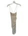 Zara Size M Tan Cotton Spaghetti Strap Gathered Side Maxi Dress Tan / M