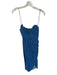 Zara Size M Blue & White Cotton Spaghetti Strap Gathered Side Maxi Dress Blue & White / M