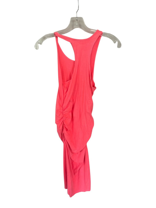 Michael Stars Size M Neon Pink Cotton Sleeveless Gathered Side Maxi Dress Neon Pink / M