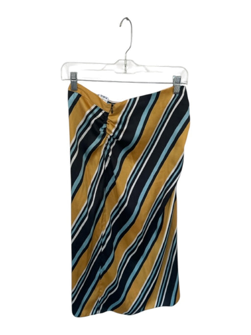 Zara Size S Yellow & Black Polyester Side Zip Striped Maxi Skirt Yellow & Black / S