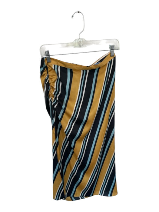 Zara Size S Yellow & Black Polyester Side Zip Striped Maxi Skirt Yellow & Black / S
