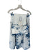 Zara Size M White & Blue Cap Sleeve Flowers corset Midi Skirt Set White & Blue / M