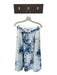Zara Size M White & Blue Cap Sleeve Flowers corset Midi Skirt Set White & Blue / M