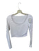Alo Size Est M White Long Sleeve Ribbed Cropped Athletic Top White / Est M