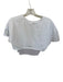Alo Size Est M White Cotton Short Sleeve Mesh Detail Cropped Athletic Top White / Est M