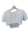 Alo Size Est M White Cotton Short Sleeve Mesh Detail Cropped Athletic Top White / Est M