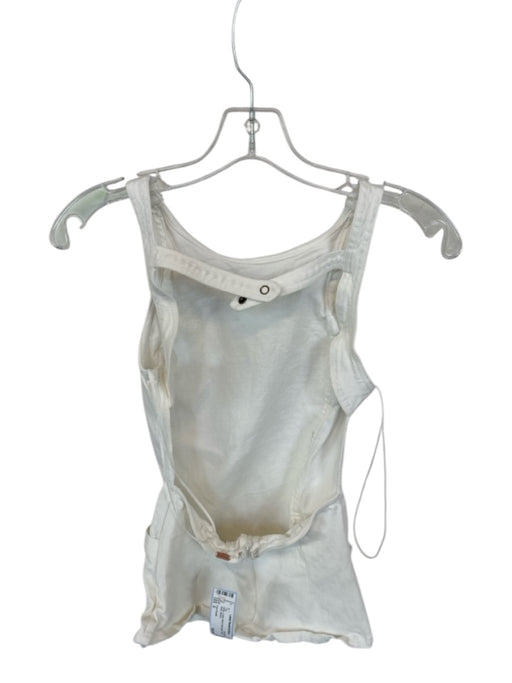 Free People Size S White Cotton Blend Sleeveless Open Back Top White / S