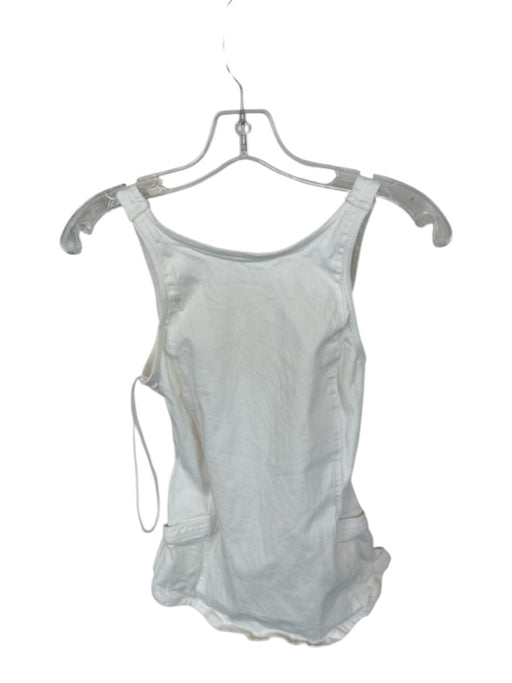 Free People Size S White Cotton Blend Sleeveless Open Back Top White / S