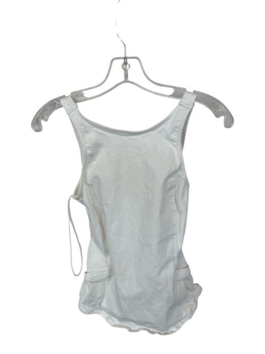Free People Size S White Cotton Blend Sleeveless Open Back Top White / S