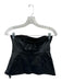 Zara Size S Black Leather Strapless Back Zip Top Black / S