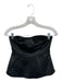 Zara Size S Black Leather Strapless Back Zip Top Black / S