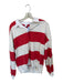 TNA Size M Red & White Cotton Long Sleeve Striped Collar Top Red & White / M