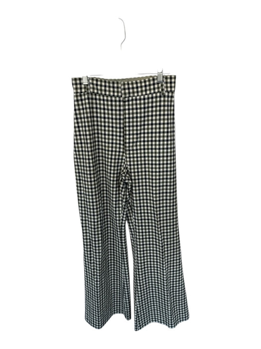 Free People Size 4 Green & Black Polyester Blend High Waist Checkered Pants Green & Black / 4