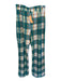 Free People Size 4 Teal & Yellow Polyester Blend High Waist Plaid Wide Leg Pants Teal & Yellow / 4
