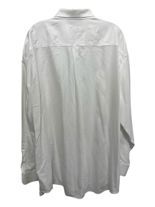 Peter Millar Size XXL White Cotton Solid Button Down Men's Long Sleeve Shirt XXL