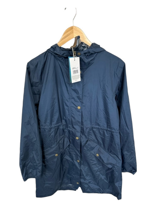 Barbour Navy Nylon Snap Buttons Full ZIp Raincoat Navy / 10