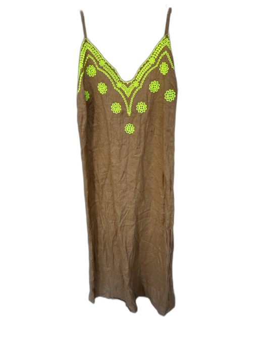 Zara Size S Tan & neon yellow Linen Stich Detail Spaghetti Strap Midi Dress Labels Resale Boutique Zara Size S Tan & neon yellow Linen Stich Detail Spaghetti Strap Midi Dress Labels Resale Boutique