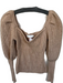 ASTR Size S Beige Viscose Blend Long Sleeve Off the Shoulder Sweater Beige / S
