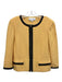 St John Collection Size 8 Yellow & Black Wool Blend V Neck Zip Front Jacket Yellow & Black / 8