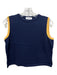 St John Sport Size S Navy & Yellow Wool Blend Sleeveless Crop Scoop Neck Top Navy & Yellow / S