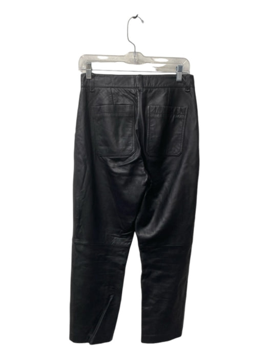 Everlane Size 2 Black Leather High Rise 4 Pocket Belt loops Zip Fly Pants Black / 2