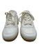 Prada Shoe Size 37 Cream White Leather Perforated Logo Laces Mule Sneakers Cream White / 37