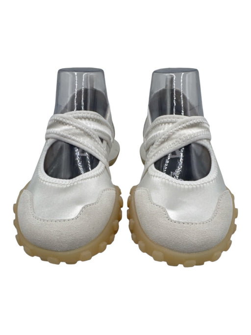 Jil Sander Shoe Size 36 White & Cream Satin & Suede Criss Cross Ballet Sneakers White & Cream / 36