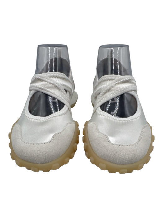 Jil Sander Shoe Size 36 White & Cream Satin & Suede Criss Cross Ballet Sneakers White & Cream / 36