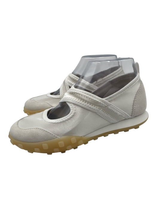 Jil Sander Shoe Size 36 White & Cream Satin & Suede Criss Cross Ballet Sneakers White & Cream / 36