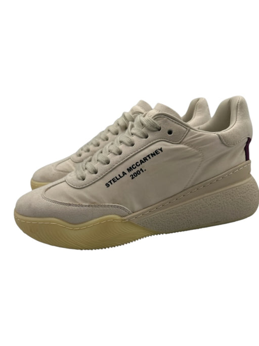 Stella McCartney Shoe Size 37 Cream, Blue, Purple Nylon & Faux Suede Sneakers Cream, Blue, Purple / 37