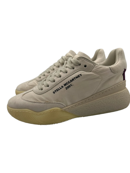 Stella McCartney Shoe Size 37 Cream, Blue, Purple Nylon & Faux Suede Sneakers Cream, Blue, Purple / 37