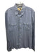 JACHS Size XL Blue Cotton Solid Button Up Front Pockets Men's Long Sleeve Shirt Blue / XL