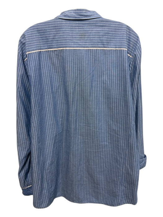 Boss Orange Size XXL Blue & White Cotton Striped Button Up Long Sleeve Shirt Blue & White / XXL