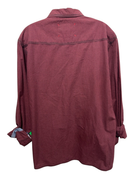 Robert Graham Size XL Red & Gray Cotton Blend Plaid Button Up Long Sleeve Shirt Red & Gray / XL