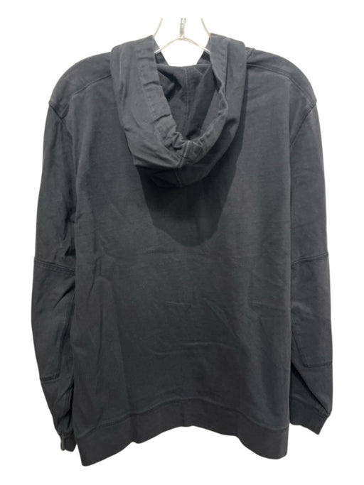 Billy Reid Size XL Faded Black Cotton Blend Solid Hoodie Men's Jacket Faded Black / XL