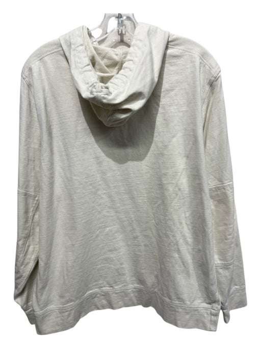 Billy Reid Size XL Off White Cotton Solid Hoodie Men's Jacket Off White / XL