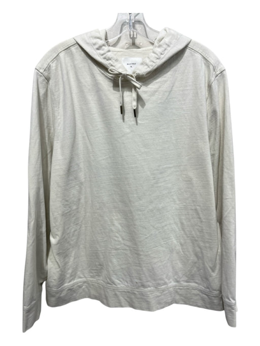 Billy Reid Size XL Off White Cotton Solid Hoodie Men's Jacket Off White / XL