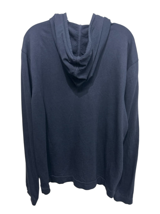 John Varvatos Size XL Navy Cotton Blend Solid Hoodie Zip Up Men's Jacket Navy / XL