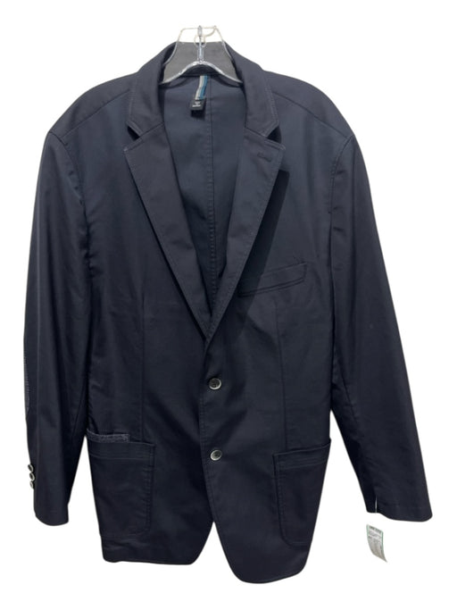 Boss Navy Cotton Blend Solid Patch Pocket 2 Button Men's Blazer Navy / 46