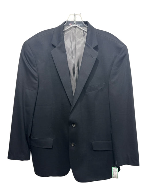 Hart Schaffner & Marx Black Wool Solid 2 Button Men's Blazer Black / 46