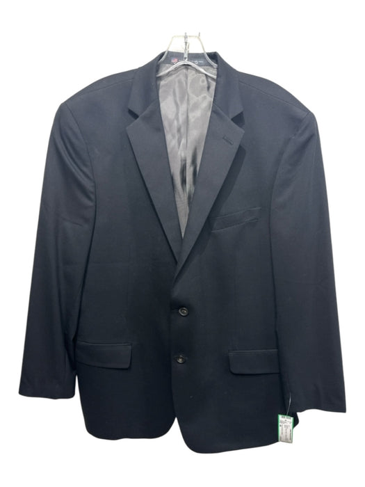 Hart Schaffner & Marx Black Wool Solid 2 Button Men's Blazer Black / 46
