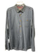 Ted Baker Size 6 Blue & Gray Cotton Blend Plaid Button Down Long Sleeve Shirt 6