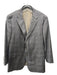 Hickey Freeman Brown & Blue Wool Blend Plaid 2 Button Men's Blazer 48