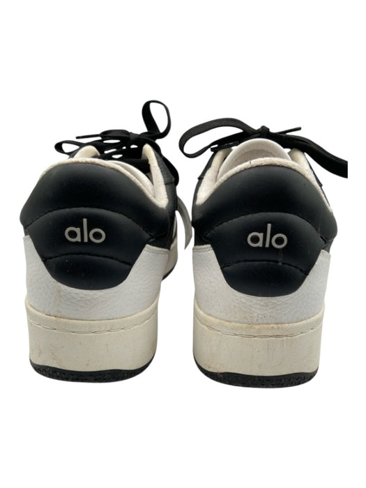 Alo Shoe Size 9 AS IS Black & White Leather Two Tone Lace Up Sneaker Men's Shoes 9