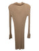 Sablyn Size S Beige Cashmere Button Ribbed Knit Long Sleeve Knee length Dress Beige / S