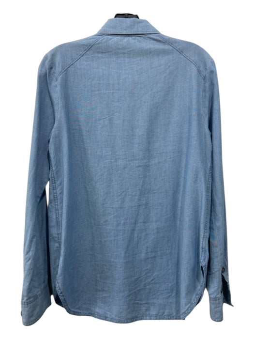 Paige Size XS Light Blue Cotton Button Collar Long Sleeve Top Light Blue / XS