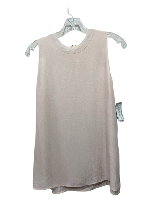 Vince Size M Light Pink Triacetate Back Zip Crew Neck Sleeveless Top Light Pink / M