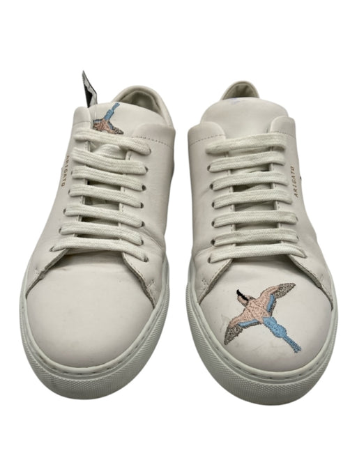 Axel Arigato Shoe Size 8.5 White, Blue & Pink Leather Embroidered Laces Sneakers White, Blue & Pink / 8.5