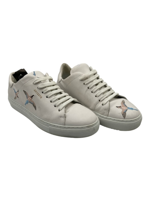 Axel Arigato Shoe Size 8.5 White, Blue & Pink Leather Embroidered Laces Sneakers White, Blue & Pink / 8.5