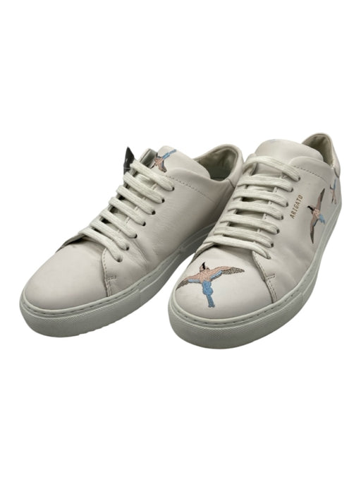 Axel Arigato Shoe Size 8.5 White, Blue & Pink Leather Embroidered Laces Sneakers White, Blue & Pink / 8.5